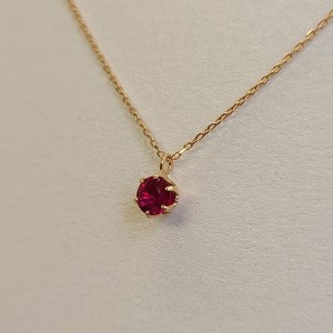 K18ピンクゴールド　ビルマ産ラウンドカットルビー(0.25ctUP)ペンダント　K037824-H