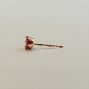 K18イエローゴールド　ビルマ産ラウンドカットルビー(トータル0.50ctUP)ピアス　K037826-H