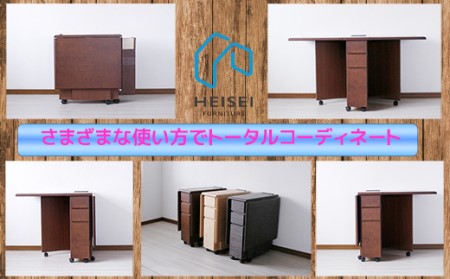 【開梱・設置】アースUSBコンセント付き Tバタカウンター（ブラウン）　AX130