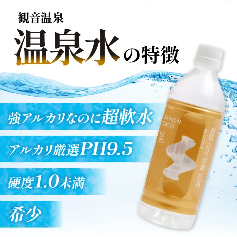 飲む温泉　観音温泉　500ml　(24本入)　1ケース　定期便　1年間　毎月