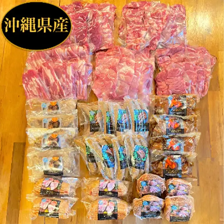沖縄 高級 キビまる豚 焼肉 BBQ用 豚肉 焼肉セット 6kg & 無添加 ソーセージ 島デリ 6種 軟骨ソーキ スペアリブ テビチ 煮込み 豚足 ローストポーク ローストハム セット 詰め合わせ ハム 焼き肉 沖縄料理 冷凍保存 冷凍 簡単調理 沖縄県 糸満市 122-1