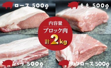 白川郷 結旨豚 ブロック肉 4種 計2kg ｜ ブロック肉   [S225]