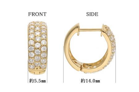 K18イエローゴールド ダイヤモンド1.0ctピアス ［43-1382］