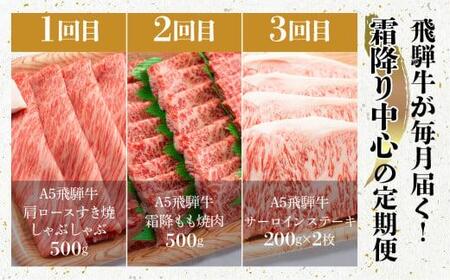 肉の匠家 飛騨牛 【霜降り 定期便 3カ月】 ステーキ  すき焼き  3回 肉  サーロインステーキ  BV102〔国産和牛定期便  牛肉定期便 ステーキ  飛騨牛定期便　３回〕　