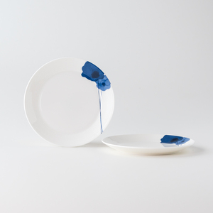 プレート 皿 17cm ２枚 ペア 食器 NARUMI 三重ナルミ ナルミ ミラノ 白 ホワイト 青 ブルー ギフト プレゼント ボーンチャイナ 結婚祝い お祝い 祝い 記念 三重 伊勢志摩 志摩 アネモネ