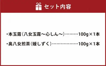 八女茶詰合せセットB（本玉露1本・奥八女煎茶1本）各100g　032-003