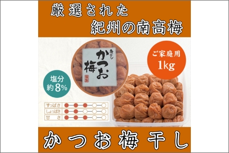【0835-4】紀州南高梅 かつお梅(塩分8%) 1kg