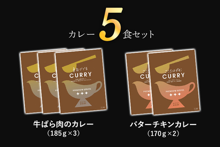 ピエトロのシェフの本格カレー満喫セット5食セット 5人前 計5袋 牛ばら肉のカレー3袋/バターチキンカレー2袋 カレー セット 食べ比べ ピエトロ レトルト 長期保存 保存食 備蓄 送料無料 メール便