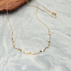 K18　ゴールド　ダブルテクスチャーネックレスGMJ-8018