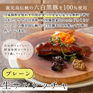 i574 鹿児島県出水市産六白黒豚の生サルシッチャ(プレーン)・カンパーニュ・パスタ詰め合わせ＜計530g・4種セット＞ 豚肉 六白黒豚 ソーセージ パン パスタ 詰め合わせ セット 生ソーセージ 天然酵母 生パスタ トマト ソース 人気メニュー【マルチェロ】