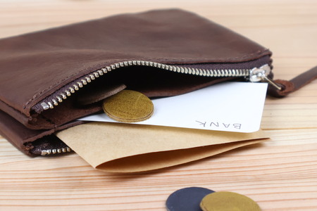 0194 おさいふポーチ ブラウン [アトリエSASSA 富山県 朝日町 34310069]