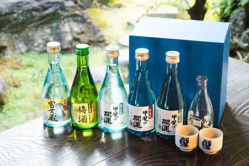 甲斐の開運 日本酒5種飲み比べEnjoy セット 各300ml オリジナルお猪口2個と徳利つき 【井出醸造店】