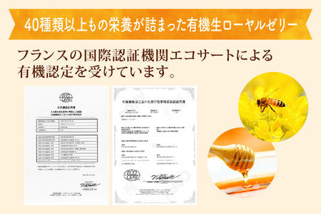 [ 6ヶ月 定期便 ] オーガニック生ローヤルゼリー  100g × 6回 有機認定 ミツバチ 女王蜂 デセン酸 ヨーグルト などに混ぜて食べる おすすめ 天然 栄養食 冷蔵 秋田屋本店