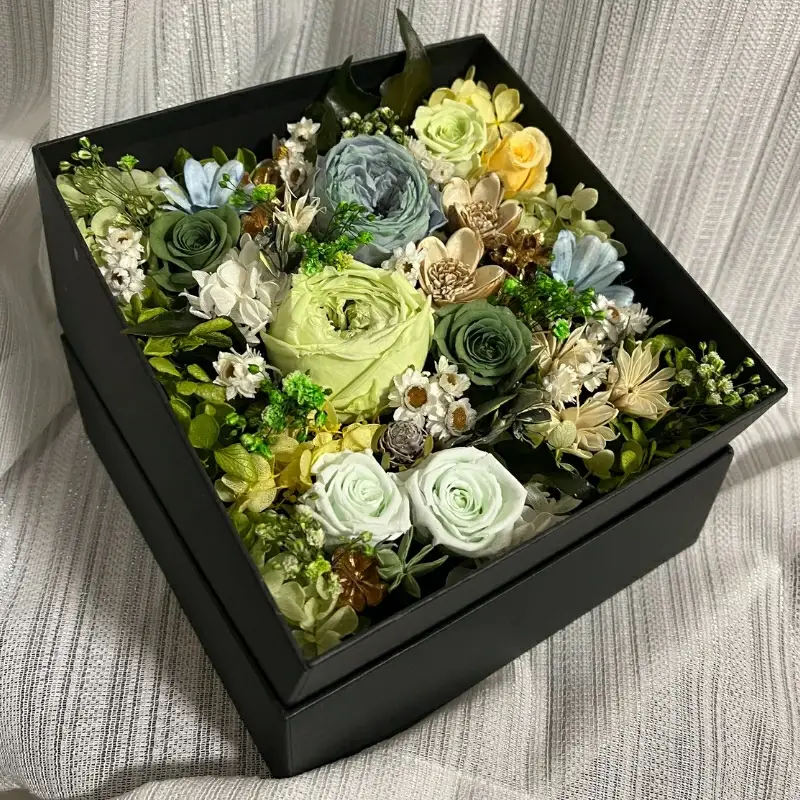 プリザーブドフラワー・ドライフラワー・花の玉手箱大【AK001-mynr001】