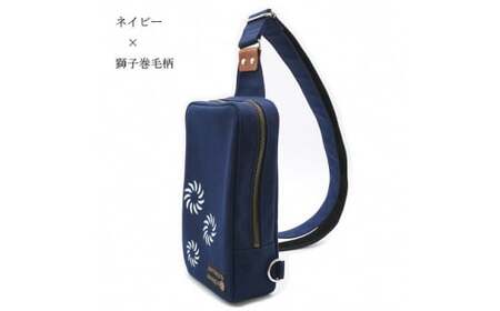 伝統手染帆布のボディバッグ ネイビー カバン 民芸品 工芸品 伝統技術 織物 帆布生地  FAD-0794