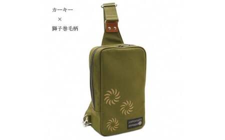 伝統手染帆布のボディバッグ カーキー カバン 民芸品 工芸品 伝統技術 織物 帆布生地  FAD-0796