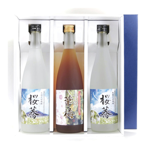 あみの梅酒・そば焼酎 華梅1本・桜蕎2本 3本セット【南高梅 熟成梅酒 常陸秋そば ロック ソーダ割 阿見町 茨城県】（42-05）