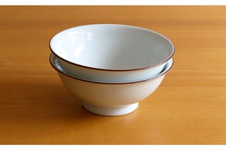 【白山陶器】【定番のシリーズ】白磁千段 6寸反りめん丼 2ピースセット 食器 皿 【波佐見焼】[TA115] 波佐見焼