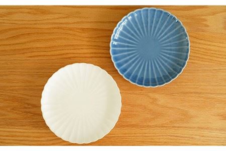 【波佐見焼】花しのぎ ペア 大皿 プレート (白鼠・薄青) 食器 皿 【団陶器】 [PB80] 波佐見焼