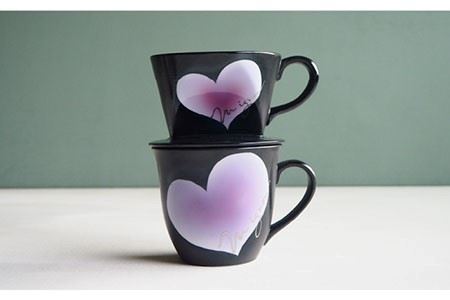 【陶器市特集】【波佐見焼】mignon ハート ドリッパー・マグ セット 紫 食器 皿 【紫明窯・作家はな】【陶藤】 [BE32]  波佐見焼
