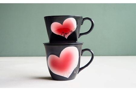 【陶器市特集】【波佐見焼】mignon ハート ドリッパー・マグ セット 赤 食器 皿 【紫明窯・作家はな】【陶藤】 [BE34]  波佐見焼