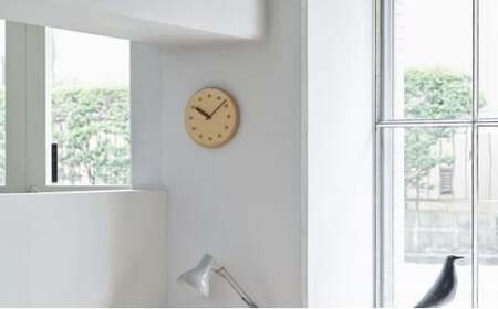 Paper-Wood CLOCK dot/オレンジ（DRL19-07OR）レムノス Lemnos 時計 装飾品 工芸品 伝統技術 インテリア ペーパーウッド  FAD-0800