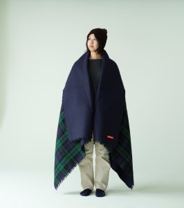 光吸収発熱ウール「ウォームファーム　大判ブランケット」ブラックウォッチ