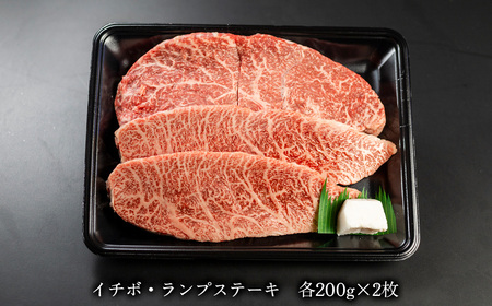 飛騨牛赤身ステーキセット（イチボ・ランプ　各200g×2）【70-2】