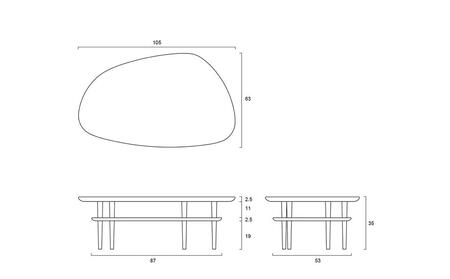 BORDO Clam Table 105 walnut