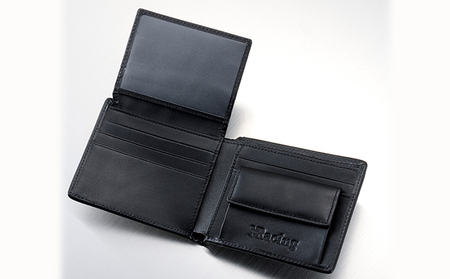 二つ折り財布 Gシルバー レザー 財布 シルバークロス 牛革 本革 ウォレット 