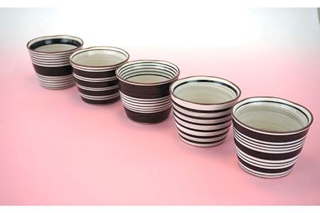 【波佐見焼】蕎麦猪口（マルチカップ）ボーダー そばちょこ 小鉢 陶器  食器 皿 【鐵山陶器】 [ZD10] 波佐見焼