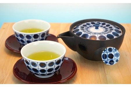 【陶器市特集】【波佐見焼】割水玉 茶器セット 湯飲み 急須 ティーポット 陶器 食器 皿 【岩永製陶】 [ZD20] 波佐見焼
