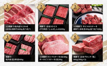 【飛騨牛 定期便】＜全12回＞ 毎月届く 計6.85kg | 肉 牛肉 大満足 お楽しみ ステーキ しゃぶしゃぶ 食べ比べ 焼き肉 すき焼 サーロイン サイコロ ランプ 赤身 黒毛和牛 岐阜 高山 人気 おすすめ 飛騨高山 ZZ010