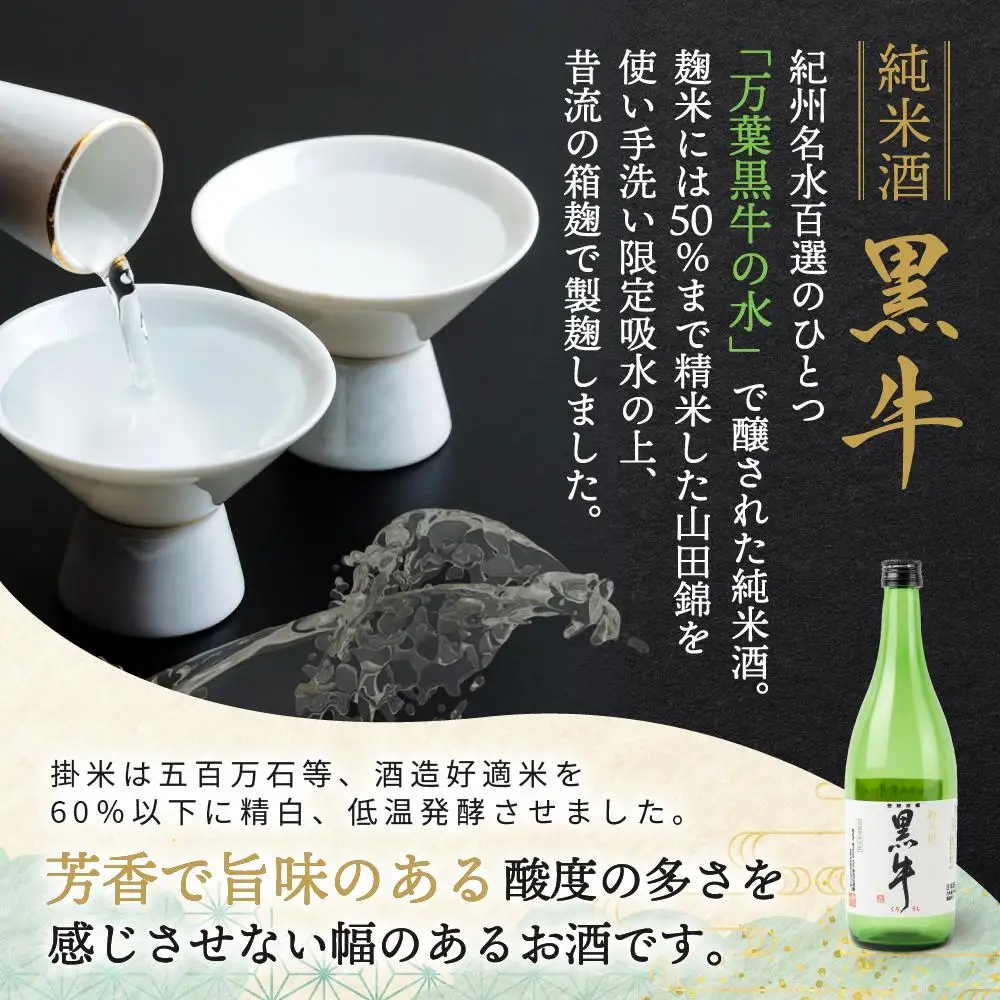 黒牛純米酒 720ml  紀州完熟　みかん梅酒　720ml　飲み比べセット