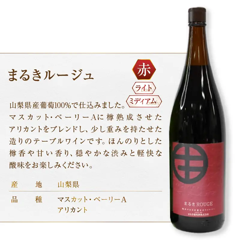 まるき葡萄酒一升瓶ワイン赤白2本セット（MG）C-682