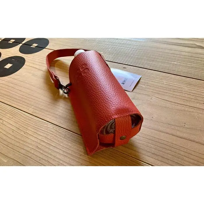 本革六文銭ペットボトルホルダー【真田赤備】