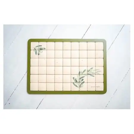  吸水＆速乾!洗える 珪藻土タイルバスマット オリーブ(コンパクト/Mサイズ)_雑貨・日用品  日用品 _【1277170】