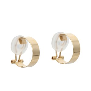 18金イエローゴールド　ボリュームフープイヤリング（管理番号684909）