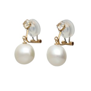 18金イエローゴールド　淡水バロックパールイヤリング（管理番号685654）