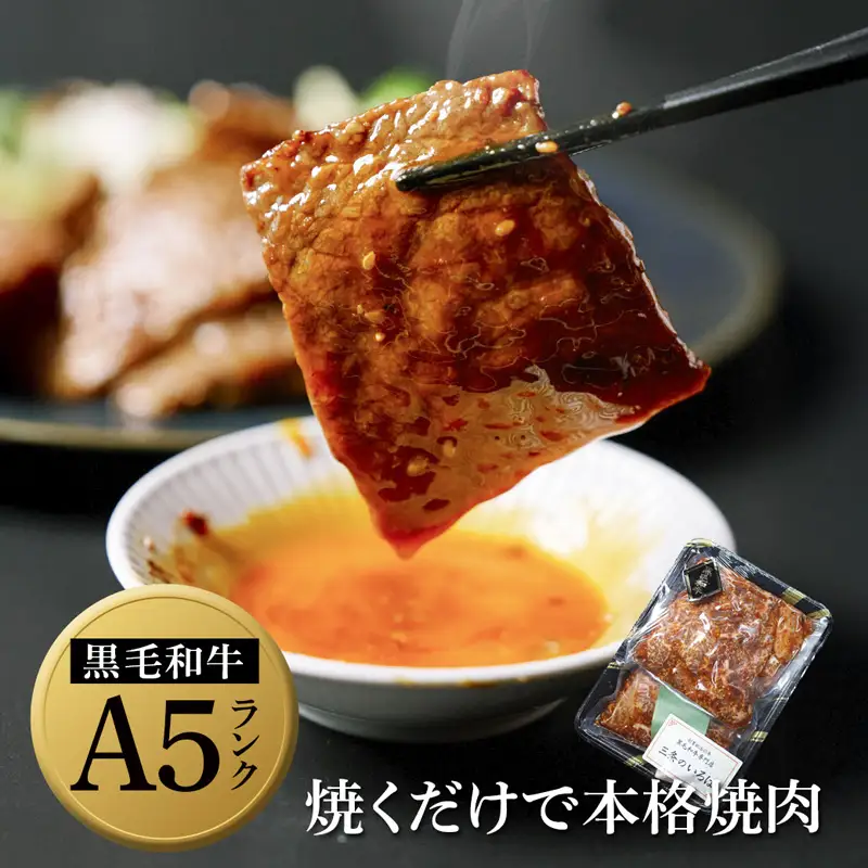 厳選黒毛和牛 A5 タレ漬け 焼肉用 モモ・バラ 600g