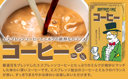 【6ヶ月定期便】常温保存可能 コーヒー 250ml × 24本 計144本 合同会社たべたせいか《申込月の翌月から出荷開始》熊本県 菊池市 コーヒー牛乳 カフェオレ 珈琲 らくのうマザーズ 薫るエスプレッソ ドリンク 紙パック 熊本県産 国産