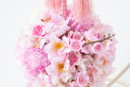 フラワーアレンジメント アーティフィシャルフラワー 桜ボールブーケ スタンド付 [La.Rose Fleur 山形県 高畠町 tk06ayt140005]