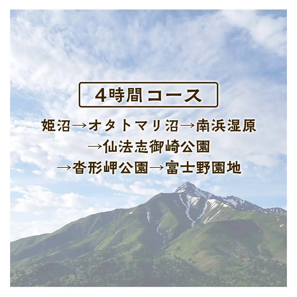 利尻島周遊♪貸切観光タクシー4時間フリー利用券（ジャンボタクシー9名様まで）