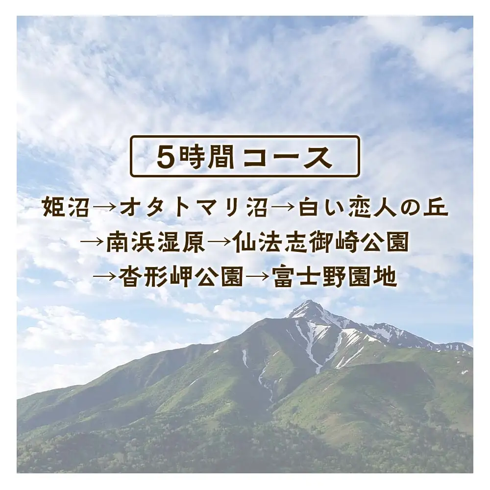 利尻島周遊♪貸切観光タクシー5時間フリー利用券（ジャンボタクシー9名様まで）