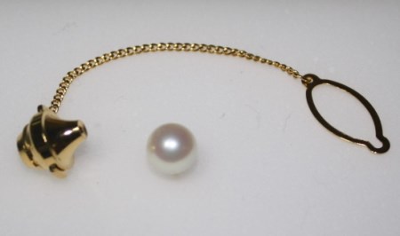 真珠 パール K18 8mm ネクタイピン アクセサリー 