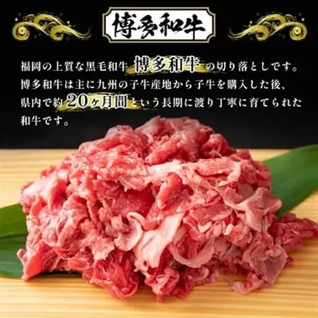 【A4～A5】博多和牛切り落とし  500g_赤身 バラ 肩 国産牛 お肉 牛肉 切り落とし 冷凍 送料無料 黒毛和牛 国産 九州産 福岡県産 牛肉 500g 産直 産地直送 A4 A5_【配送不可地域：離島】【1279585】