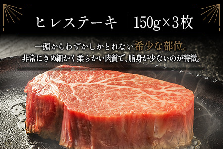 ヒレステーキ 450g 肉 4等級 畜産農家応援 E160-2510-90
