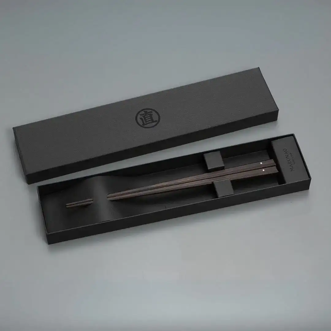 特上 八角箸 百年 黒檀 235mm 高級 箸 贈答用 無塗 燕三条  [マルナオ]