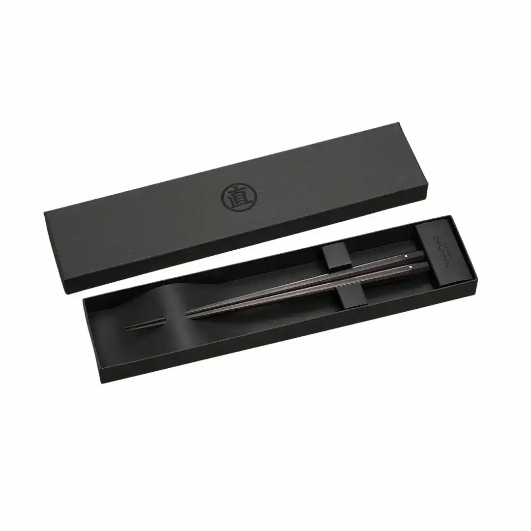 極上 十六角箸 黒檀 235mm 高級 箸 贈答用 無塗 燕三条製  [マルナオ]