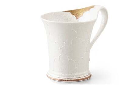 パール牡丹流転マグカップ（ゴールド・プラチナ）ペア 柳屋 35000円 3.5万円 A35-505